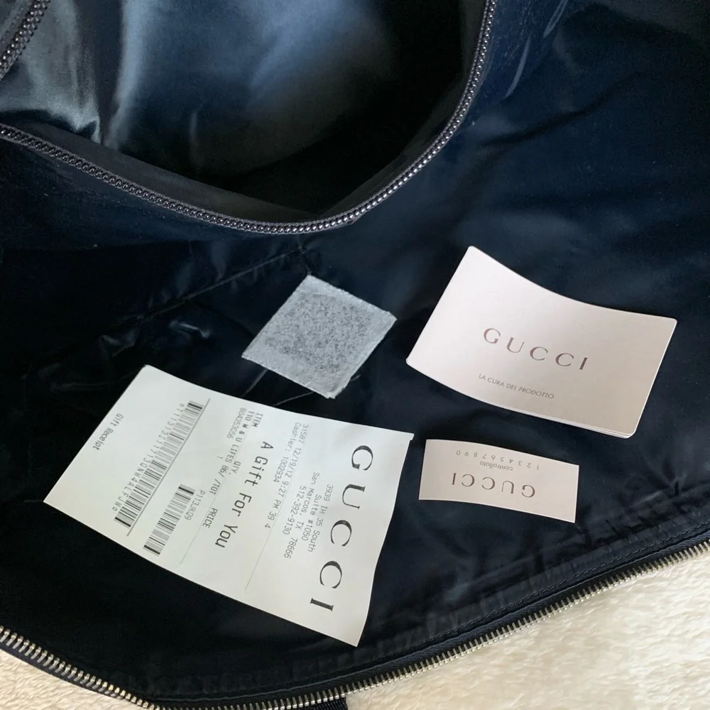 NWT Authentic Gucci Diamanté Web Nylon XL Zip Tote